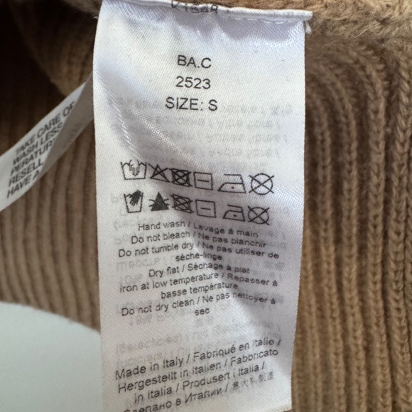 GANNI Recycled Wool Pullover Ribbed Crewneck Sweater Camel S - Picture 6 of 10